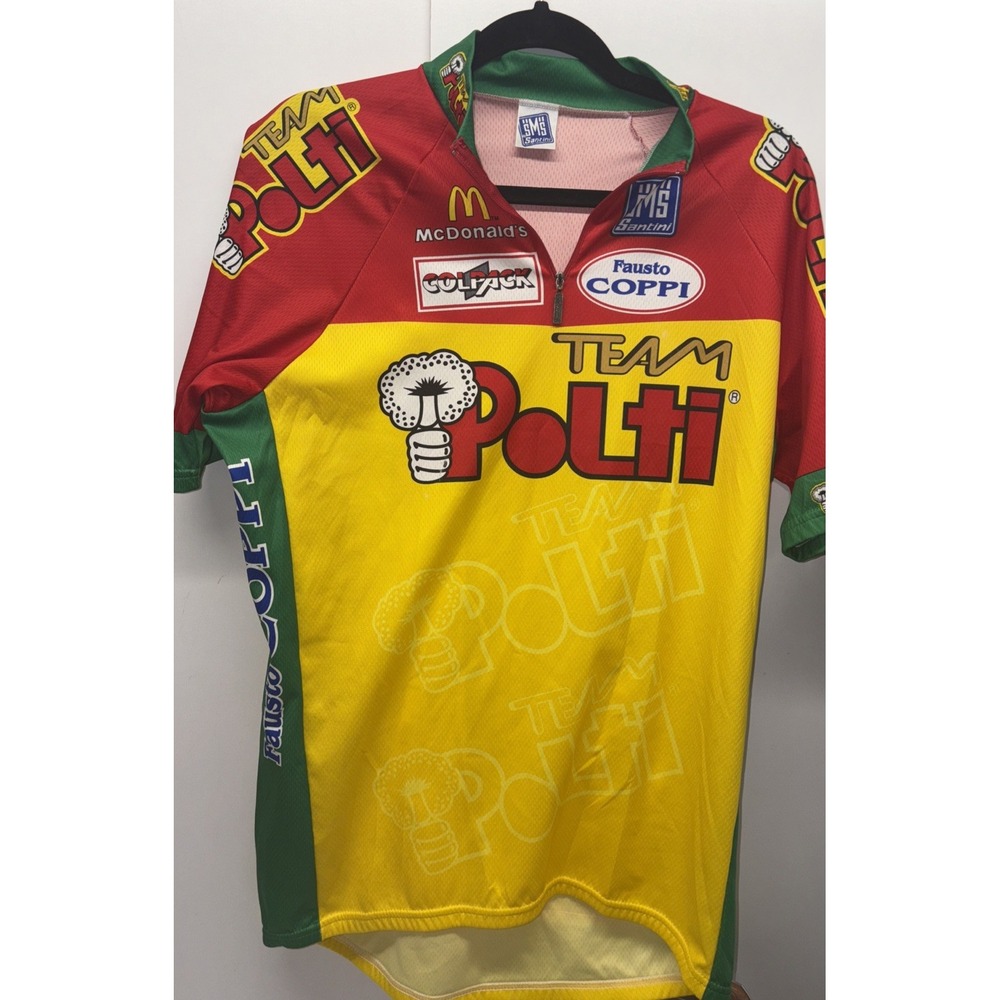 Vintage‎ Team Polti Italy McDonald's SMS Santini Cycling Jersey - Size XXL